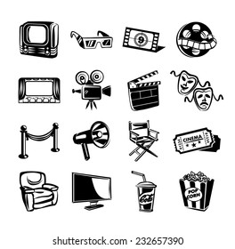 Cinema vector icon set