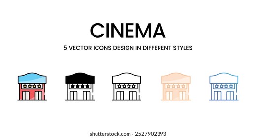 Cinema vector icons set stock illustration