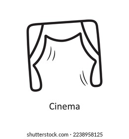 Cinema vector outline Icon Design illustration. Entertainment Symbol on White background EPS 10 File
