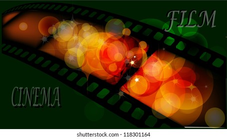 Cinema. Vector template of the brochure for cinema. Cinema ticket