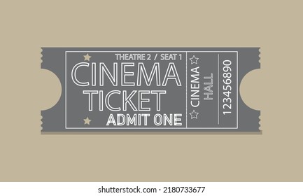 cinema vector ticket illustration. entrance cinema movie theater entry permission ticket