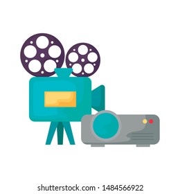 cinema video camera with video beam