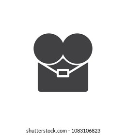Cinema video camera vector icon. filled flat sign for mobile concept and web design. Film Camera simple solid icon. Symbol, logo illustration. Pixel perfect vector graphics