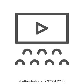Cinema and video icon outline and linear vector.	
