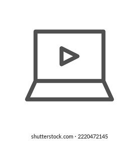 Cinema and video icon outline and linear vector.	

