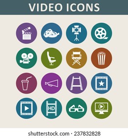 Cinema and video icon set