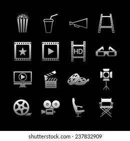 Cinema and video icon set