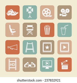 Cinema and video icon set