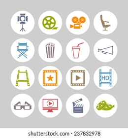 Cinema and video icon set