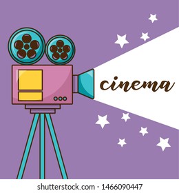 Cinema videocamera design, Movie video film media entertainment show and event theme Vector illustration