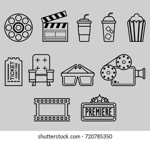Cinema Watching Outline Icon