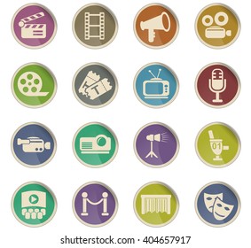 cinema web icons for user interface design