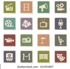 cinema web icons for user interface design