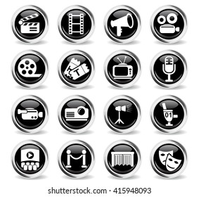 cinema web icons for user interface design