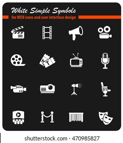 cinema web icons for user interface design