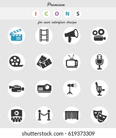 cinema web icons for user interface design