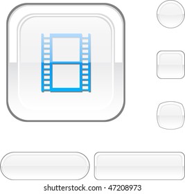 Botones blancos de cine. Ilustración vectorial.
