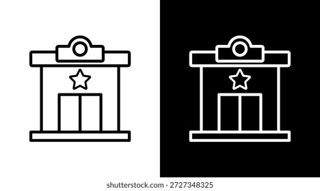 Conjunto de iconos de cine blanco Vector