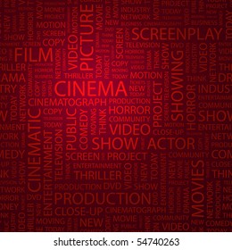 CINEMA. Word collage. Vector illustration.