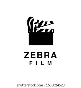 Cinema zebra film simple vector logo for industry production