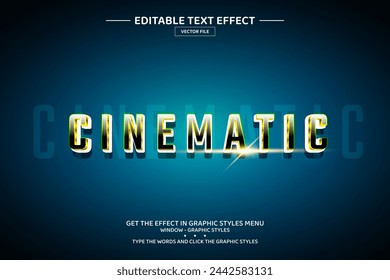 Cinematic 3D editable text effect template