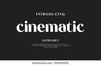 Cinematic Creative font. Modern abstract digital tech font. Logo creative font, type, technology, digital, music, movie. Fonts and illustration in vector format.