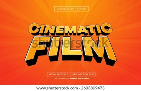Cinematic film text effect with shadow style