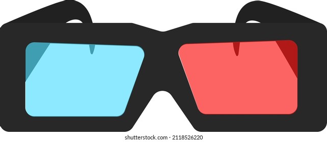 Cinematic Glasses, Illustration, Vector On A White Background.