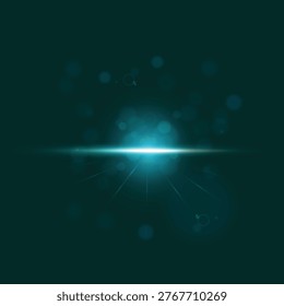 Cinematic Light Glow with Bokeh on Dark Background