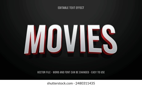 Cinematic movies editable text effect, editable text style