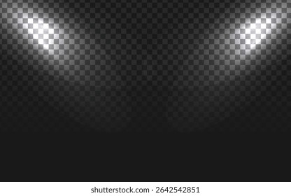 Effet projecteur cinématographique sur fond sombre, idéal pour les visuels de concert, les promotions d'événements et les superpositions de photos spectaculaires.