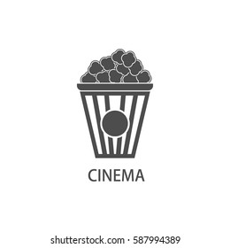 cinematic theme vector illustration. Popcorn vector icon.