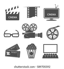 cinematic theme. Video icon cinema sign - vector.