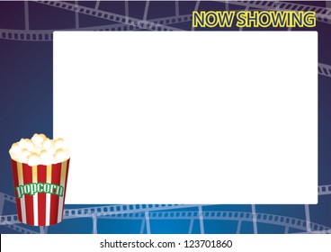 cinematograph in cinema films and popcorn vector illustration Movie Background