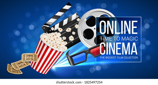 Cinematograph Concept Banner Design Template Withmovie Stock Vector ...