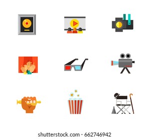 Cinematograph icon set