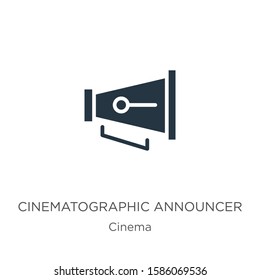 Cinematographic announcer icon vector. Trendy flat cinematographic announcer icon from cinema collection isolated on white background. Vector illustration can be used for web and mobile graphic 