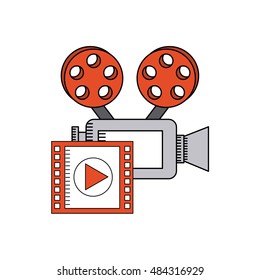 cinematographic camera with cinema icon vector illustration design