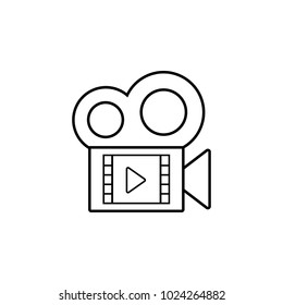 cinematographic camera icon. Element of video player for mobile concept and web apps. Thin line icon for website design and development, app development. Premium icon on white background
