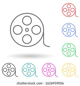 cinematographic tape multi color style icon. Simple thin line, outline vector of cinema icons for ui and ux, website or mobile application