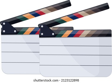 Tabla de cinematografía, ilustración, vector sobre fondo blanco.