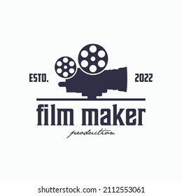 Cinematography, film production, movie, film maker logo design template inspiration