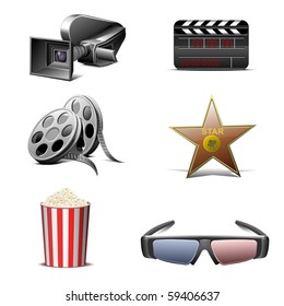 cinematography vector icons set