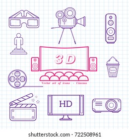 Cinema-vector set of icons