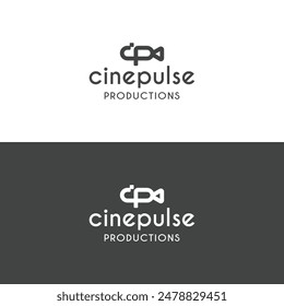 Cinepulse Film Production Lettermark cp Filled Logo Design