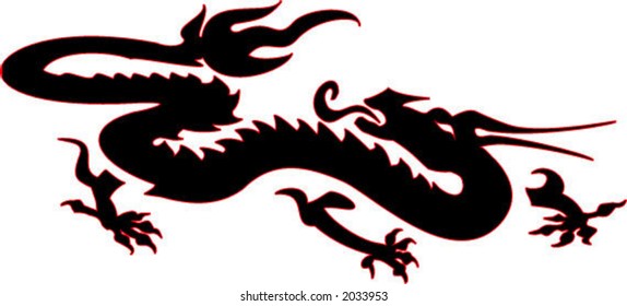 Diseño de tatuajes de dragón chino