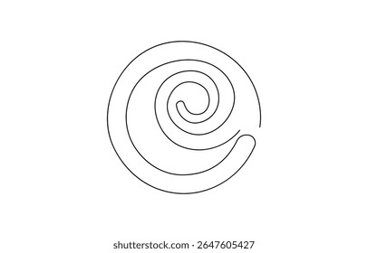 Cinnabon bun one line art. Continuous line drawing of poppy seed roll, continuous line of cinnamon spice.one line drawing of kitchen spice cinnamon.
