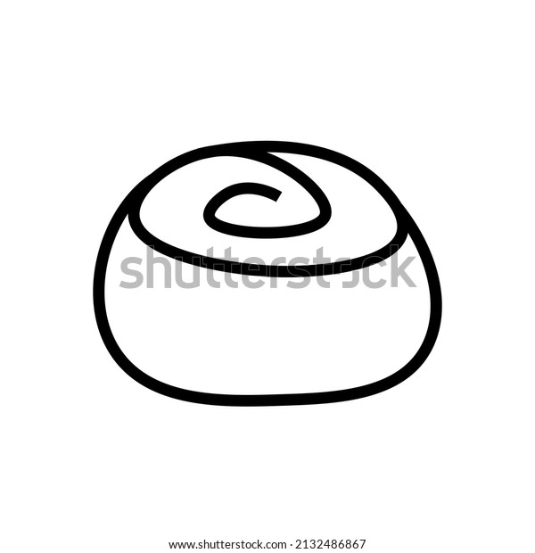 Cinnabon bun
one line art Vector logo poppy seed roll cake butter roll Contour
isolated image on white
background
