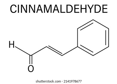 Cinnamaldehyde (cinnamic Aldehyde) Cinnamon Flavor Molecule. Skeletal Formula.