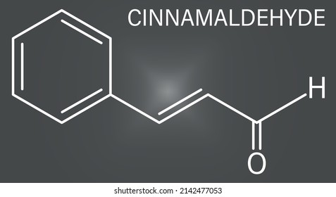 Cinnamaldehyde (cinnamic Aldehyde) Cinnamon Flavor Molecule. Skeletal Formula.